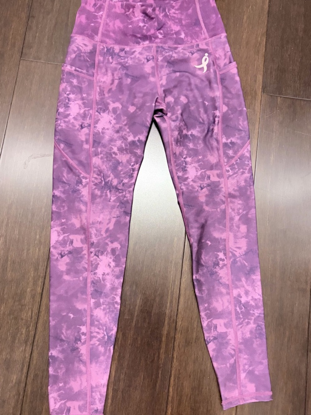 Susan G. Komen High-Rise Pink and Purple Tie-Dye Performance Leggings